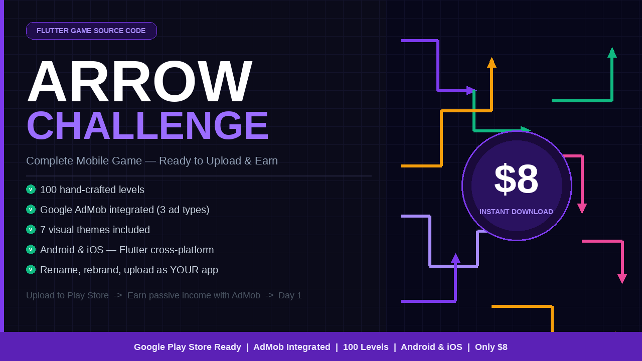 Arrow Challenge – Flutter Mobile Game Source Code